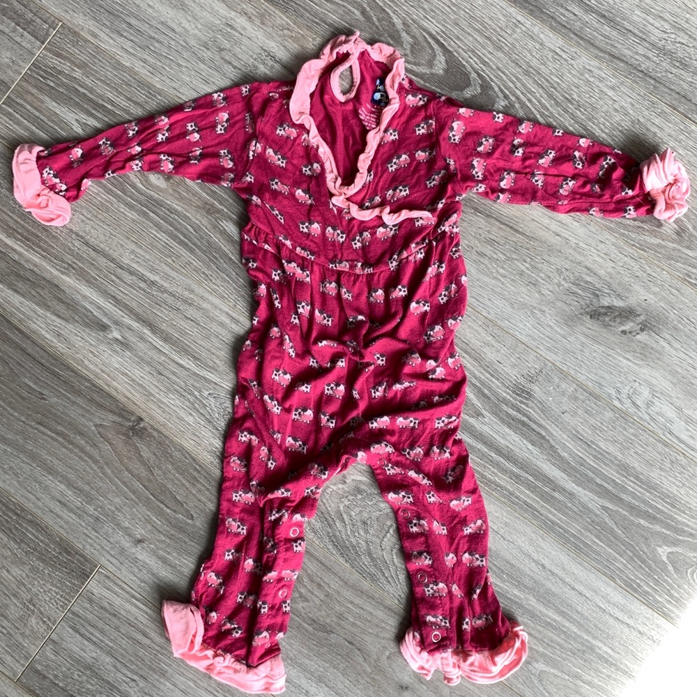 Kickee Pants Berry Cow Romper